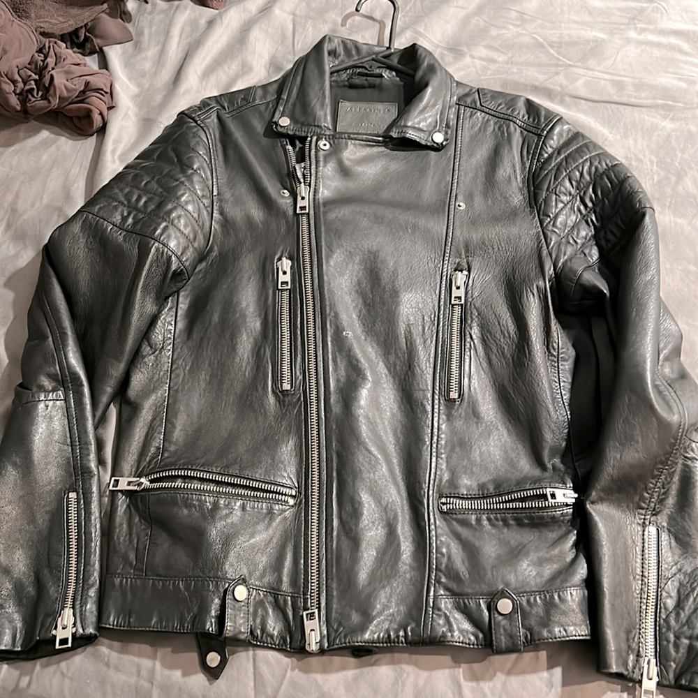 Black leather jacket